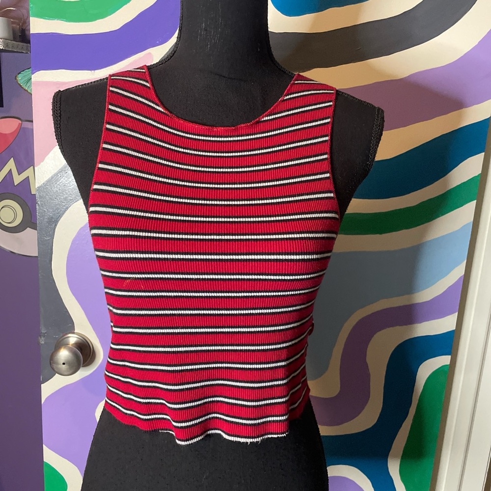 Red Striped Tank Top
Some fraying of the sides 
Still lots of life left